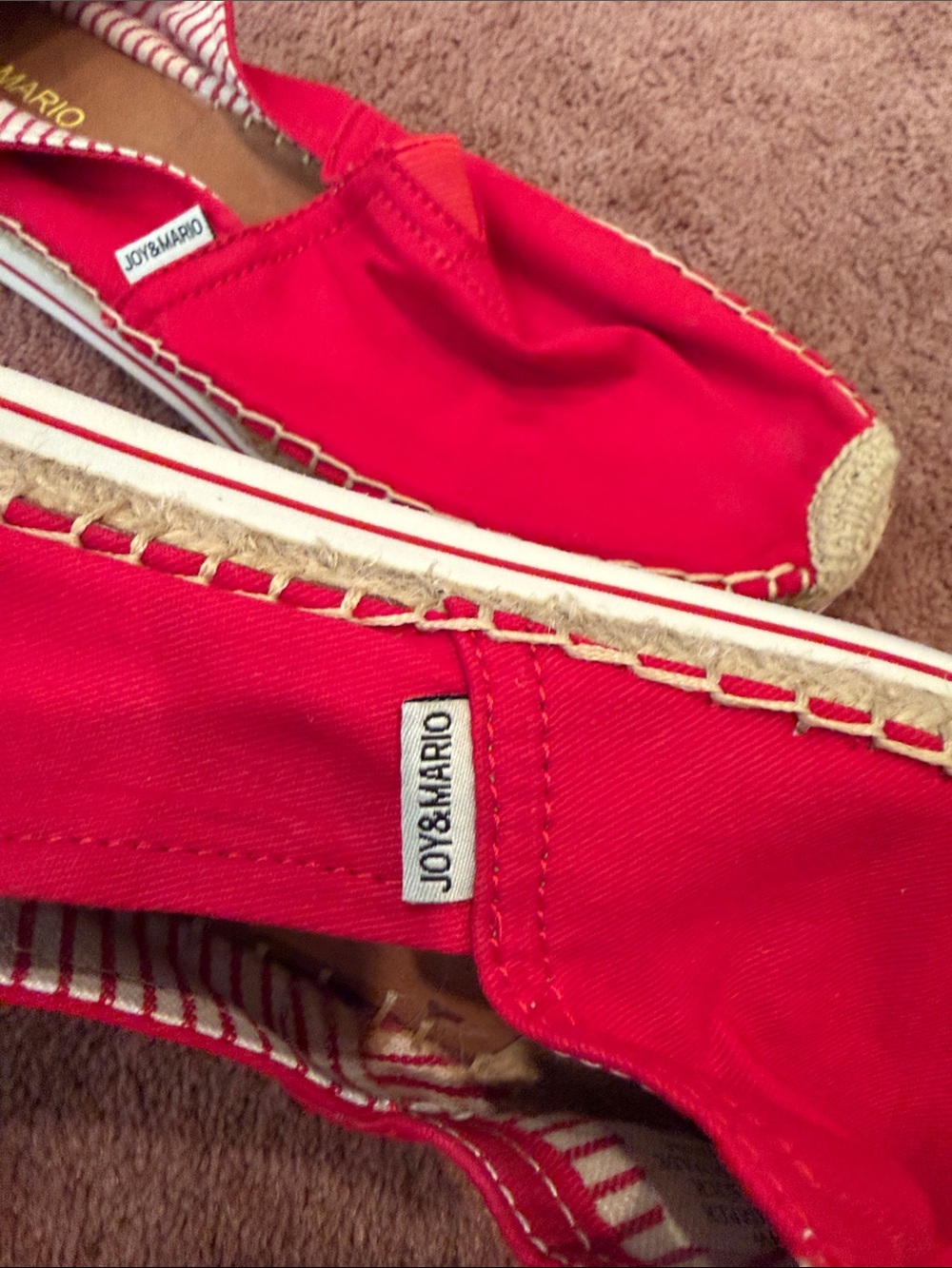 Joy&Mario shoes Trinity sz 8.5 new condition red an white tan leather interior - Picture 5 of 5